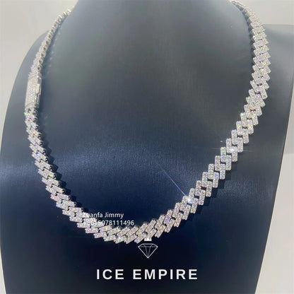 Iced Out 925 Silver Moissanite Cuban Chain