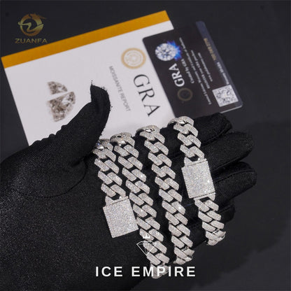 Iced Out Rose Gold Plated Moissanite Cuban Chain