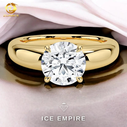Iced Out Gold Plated Moissanite Engagement Ring