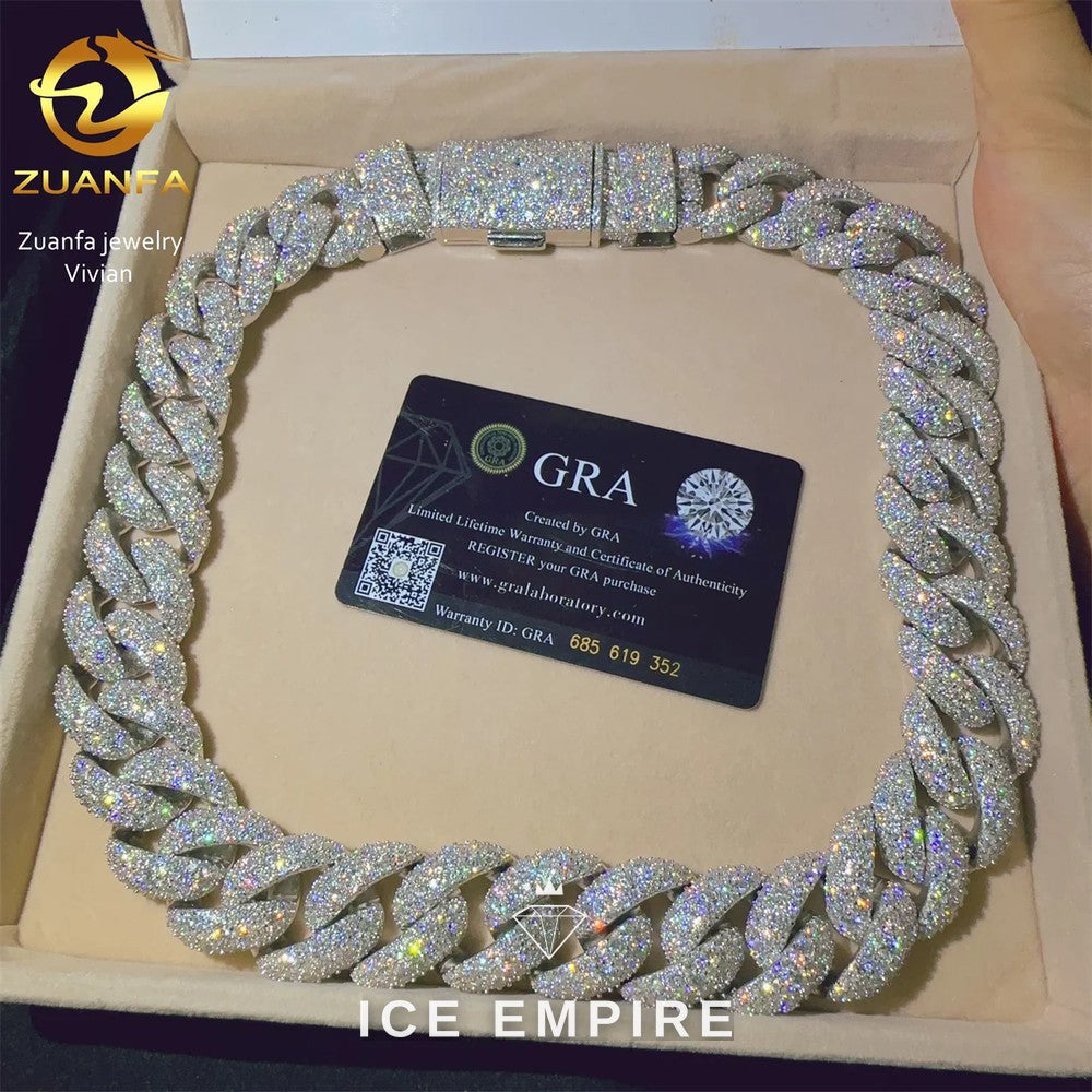 Iced Out Rose Gold Plated Moissanite Cuban Chain