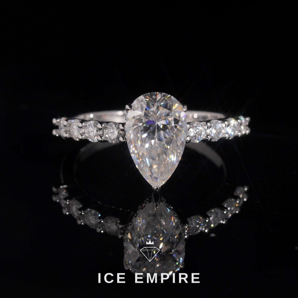 Iced Out 18K Gold Moissanite Wedding Band