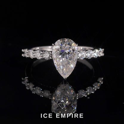 Iced Out 18K Gold Moissanite Wedding Band