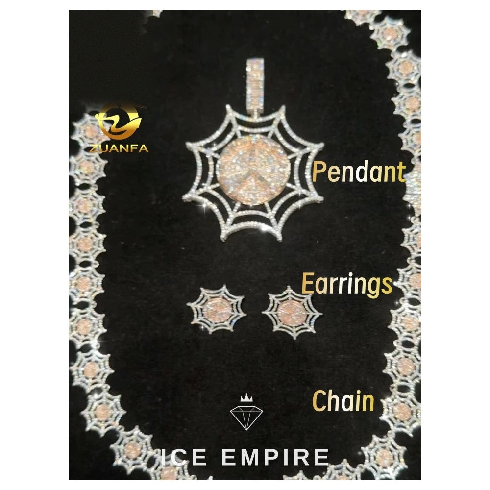 Iced Out Cross 925 Silver Moissanite Pendant