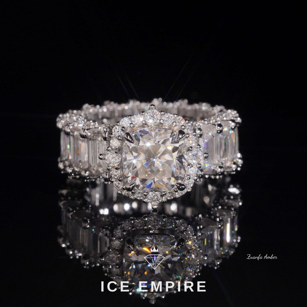Iced Out 14K Gold Lab Grown Diamond Wedding Band