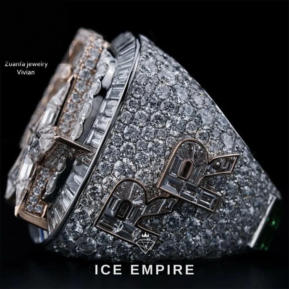 Iced Out Rose Gold Plated Moissanite Ring