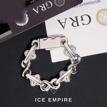 Iced Out Rose Gold Plated Moissanite Tennis Bracelet