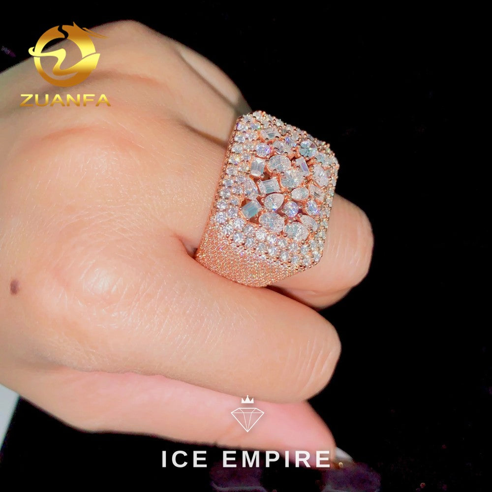 Iced Out Baguette 925 Silver Moissanite Ring