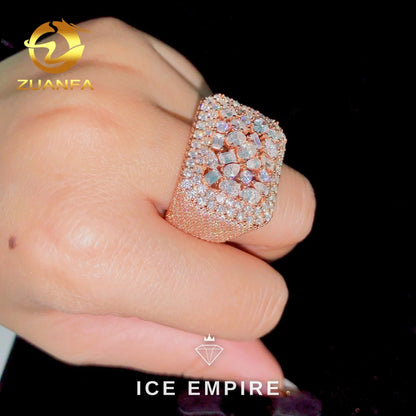 Iced Out Baguette 925 Silver Moissanite Ring