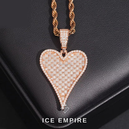 Iced Out Heart 925 Silver Moissanite Pendant