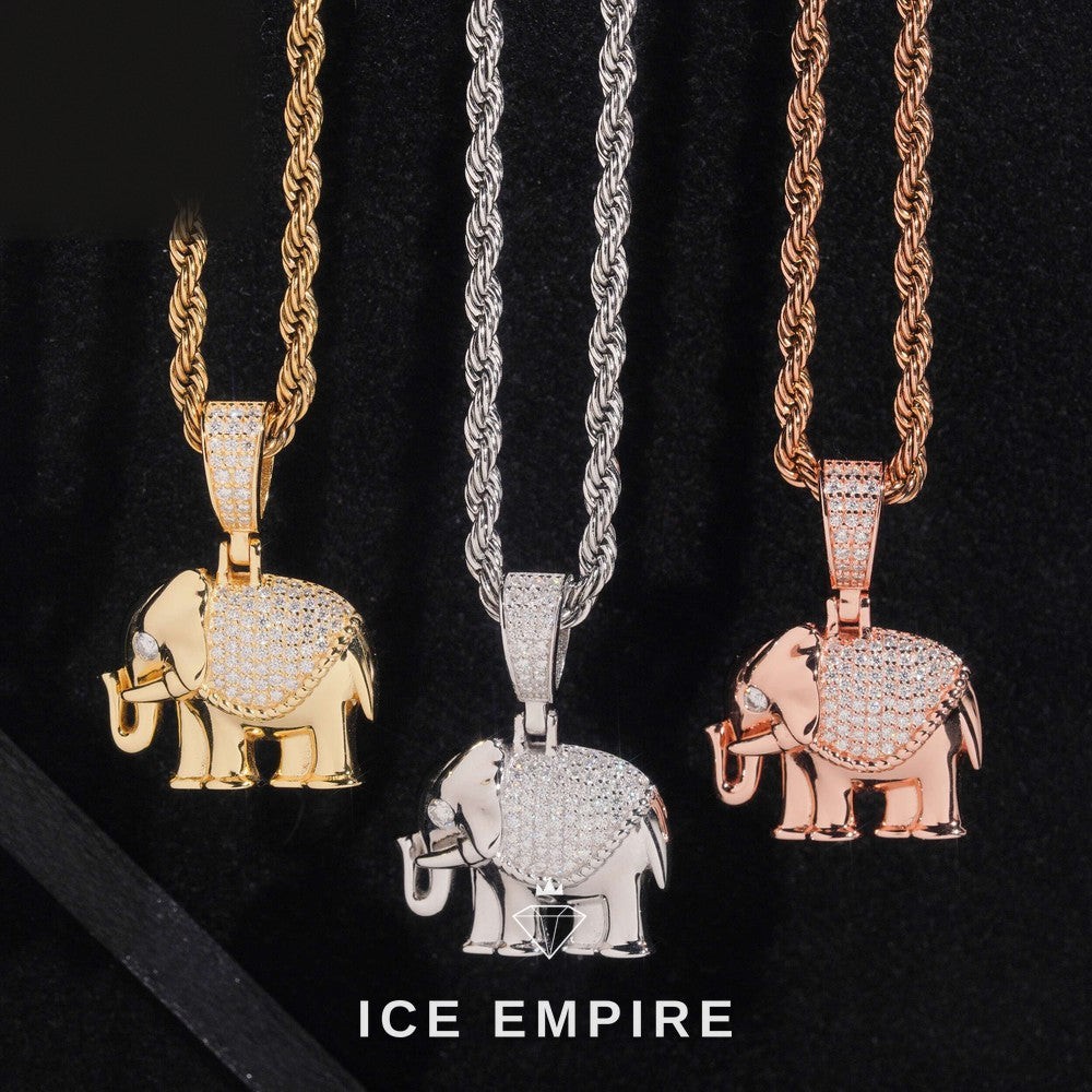 Iced Out 18K Gold Moissanite Pendant