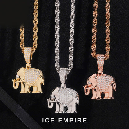 Iced Out 18K Gold Moissanite Pendant