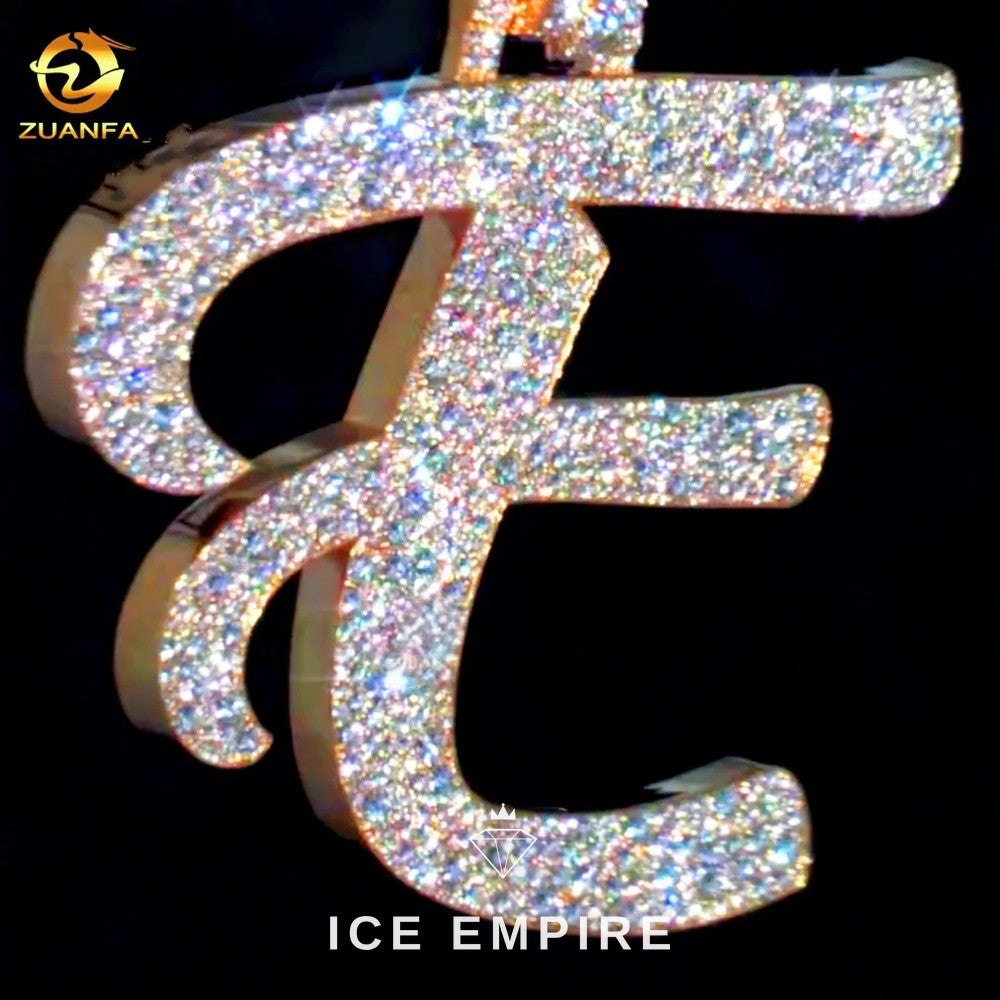 Iced Out Baguette 925 Silver Moissanite Pendant