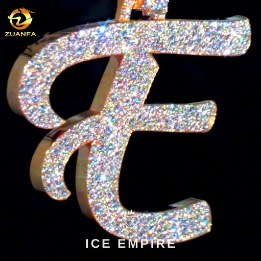 Iced Out Baguette 925 Silver Moissanite Pendant