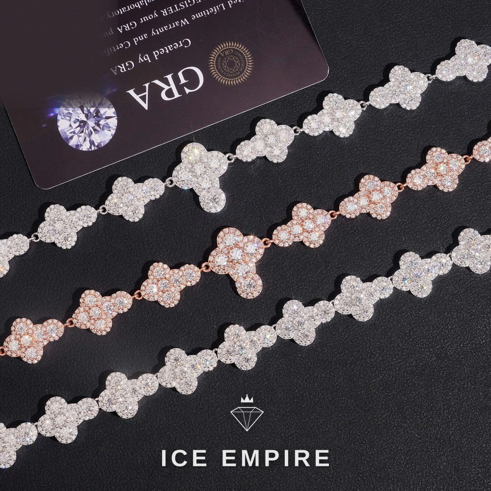 Iced Out Cross Rose Gold Plated Moissanite Cuban Chain