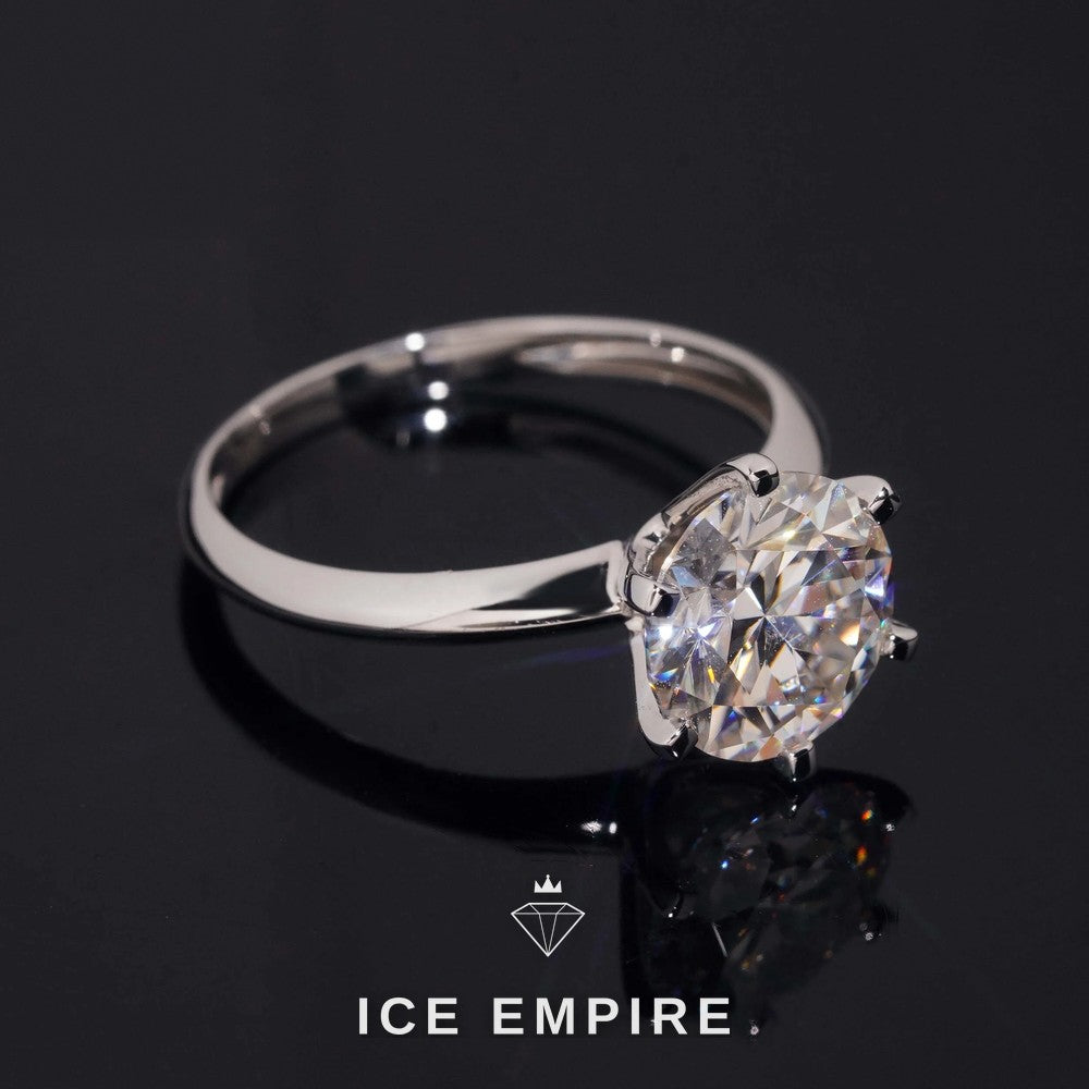 Iced Out Rose Gold Plated Moissanite Engagement Ring