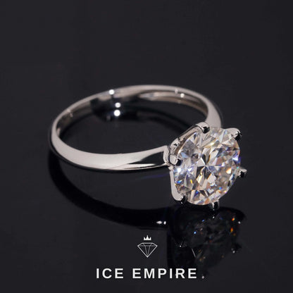 Iced Out Rose Gold Plated Moissanite Engagement Ring