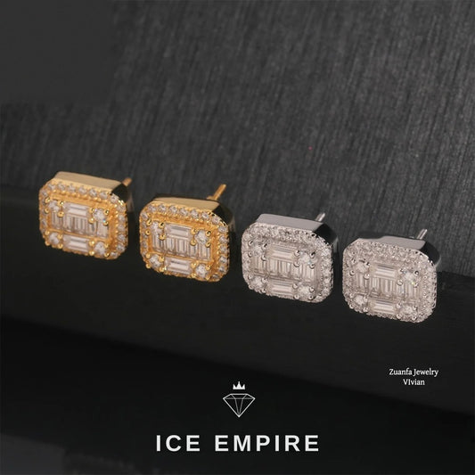 Iced Out 925 Silver Moissanite Earrings