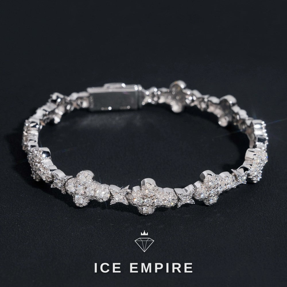 Iced Out Cross Rose Gold Plated Moissanite Cuban Chain