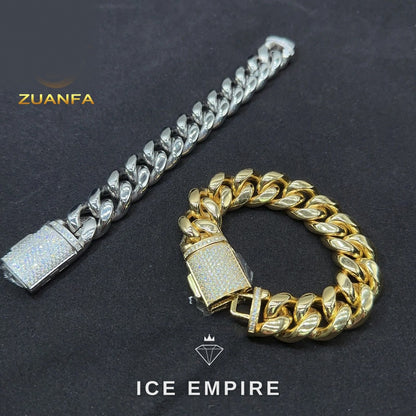 Iced Out Rose Gold Plated Moissanite Cuban Chain