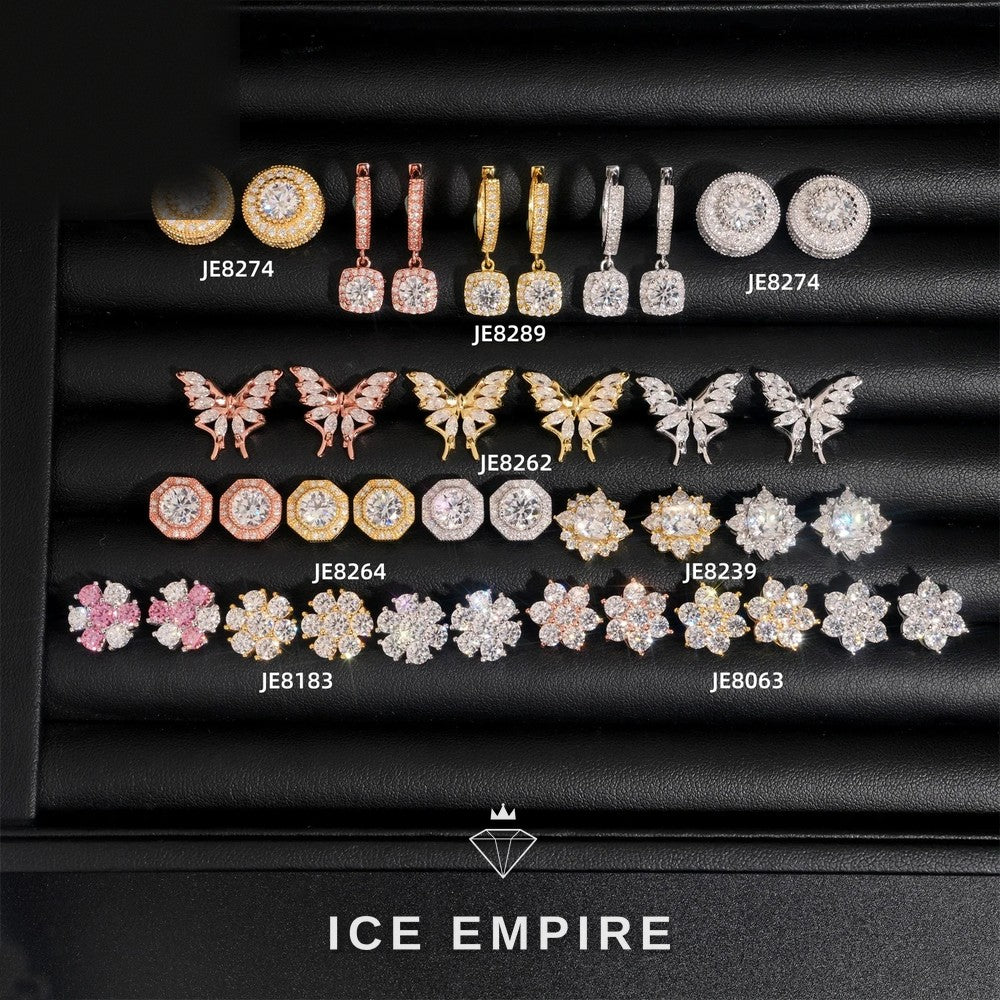 Iced Out 925 Silver Moissanite Earrings