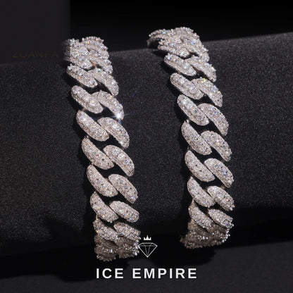 Iced Out 925 Silver Moissanite Cuban Chain