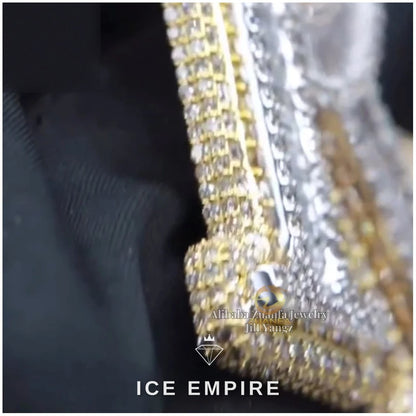 Iced Out Baguette 925 Silver Pendant
