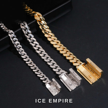 Iced Out Gold Plated Moissanite Cuban Chain