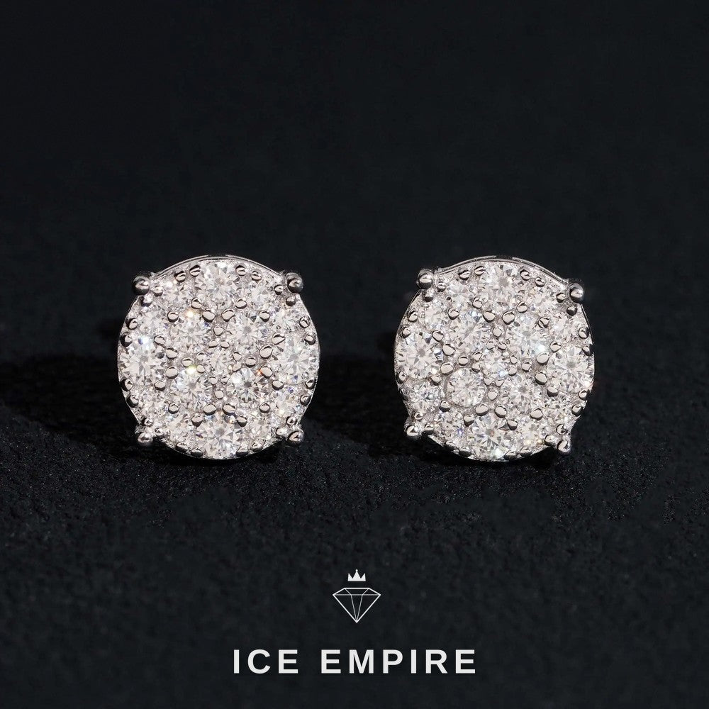 Iced Out 14K Gold Moissanite Stud Earrings
