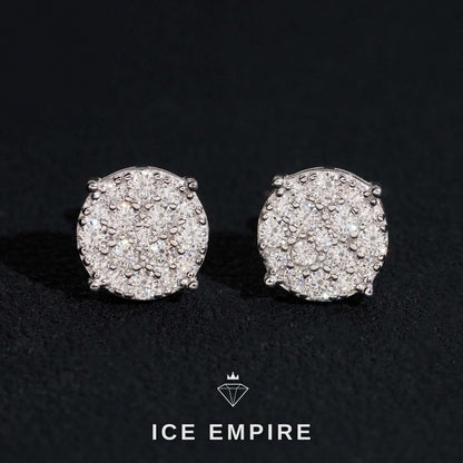 Iced Out 14K Gold Moissanite Stud Earrings