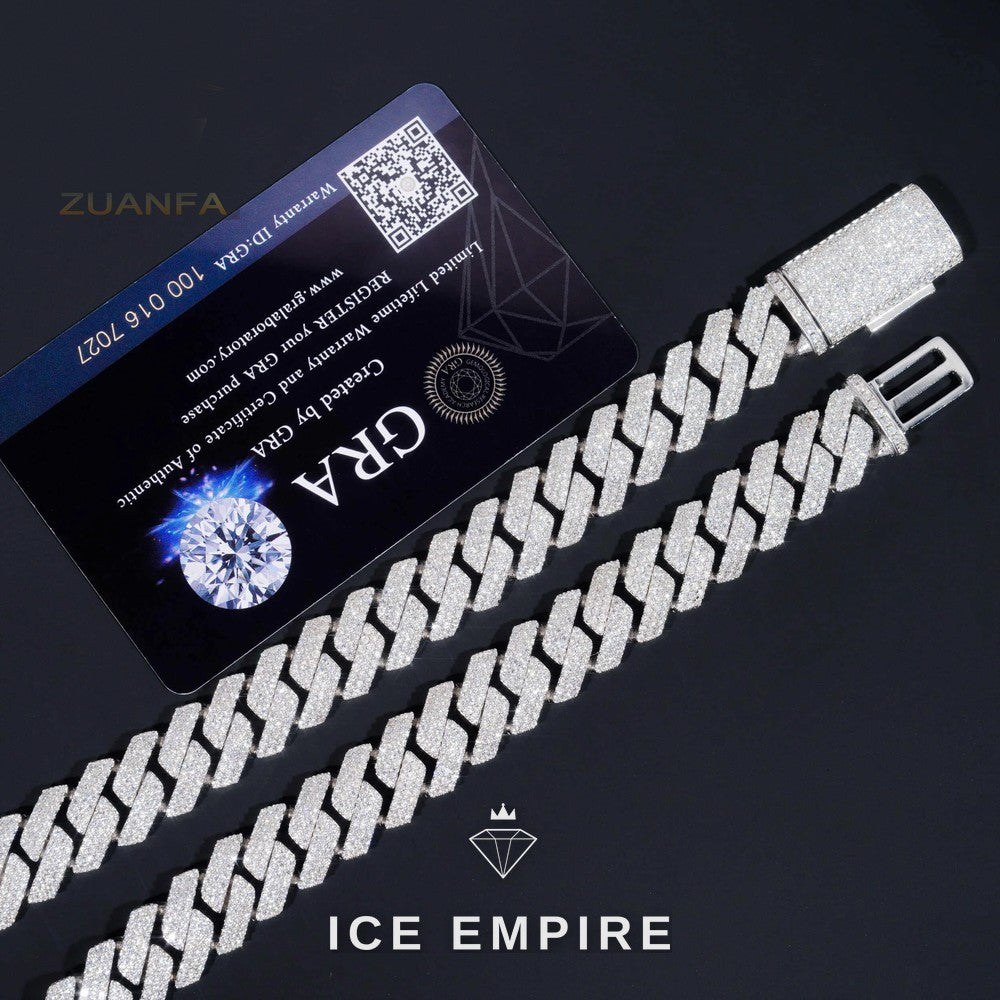 Iced Out Rose Gold Plated Moissanite Cuban Chain