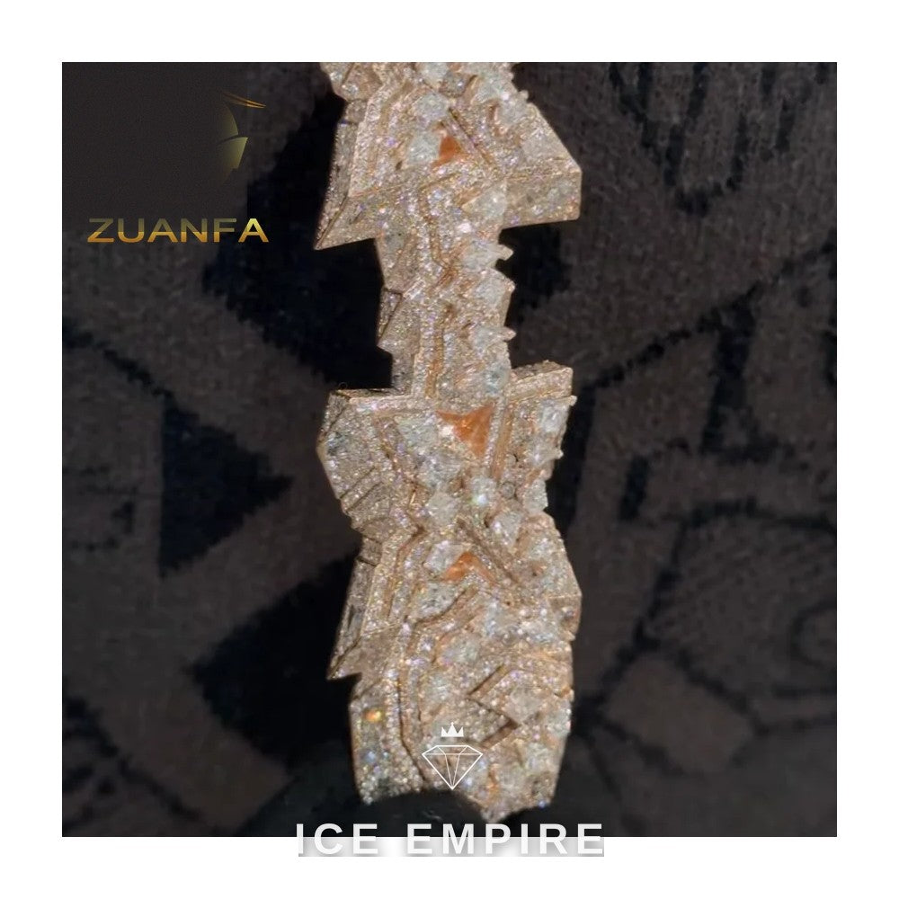 Iced Out Rose Gold Plated Moissanite Cuban Chain