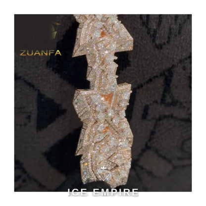 Iced Out Rose Gold Plated Moissanite Cuban Chain