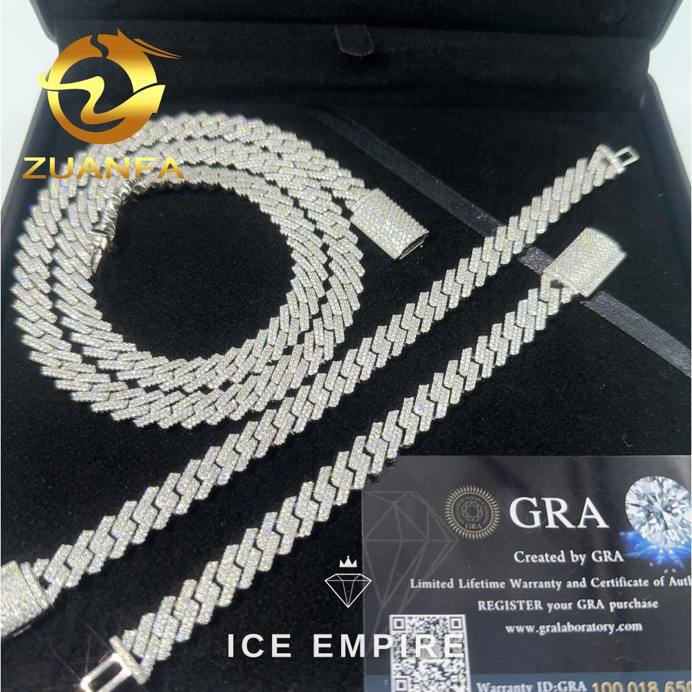 Iced Out Rose Gold Plated Moissanite Cuban Chain