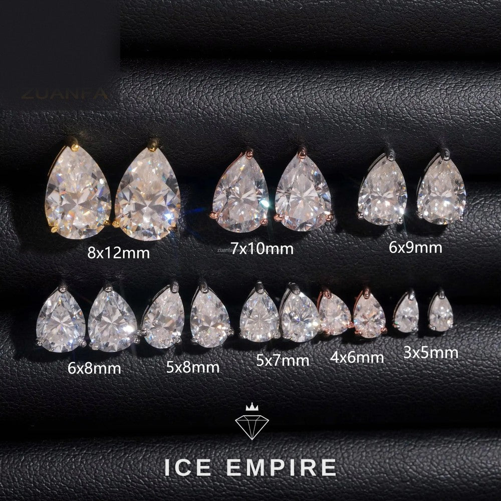 Iced Out 925 Silver Moissanite Stud Earrings