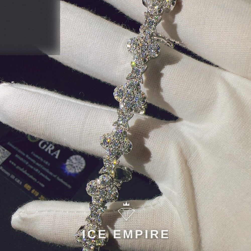 Iced Out 925 Silver Moissanite Cuban Chain