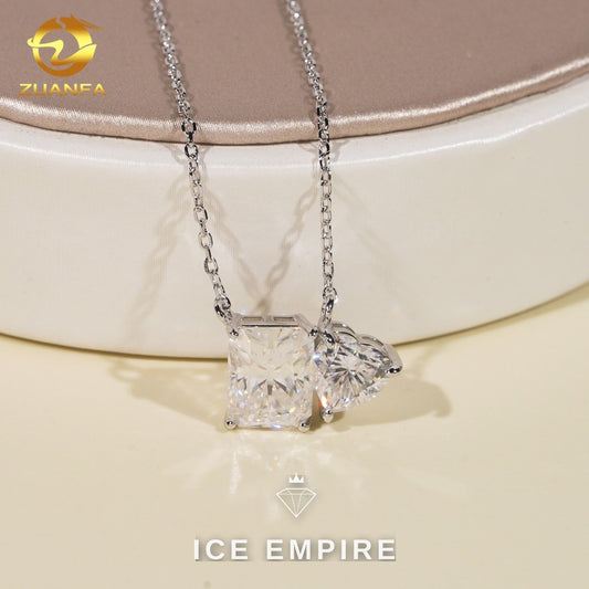 Iced Out Heart 925 Silver Moissanite Pendant