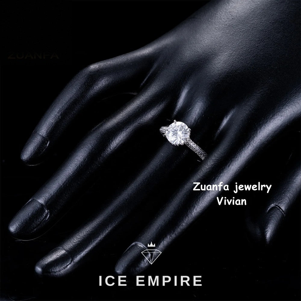 Iced Out 925 Silver Moissanite Ring