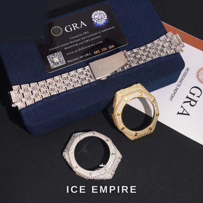 Iced Out 925 Silver Moissanite Watch