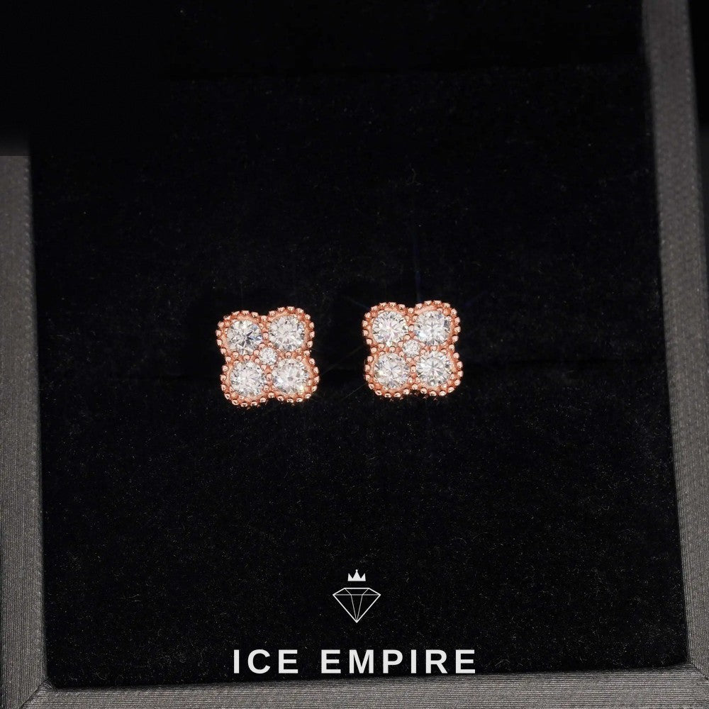 Iced Out 925 Silver Moissanite Stud Earrings