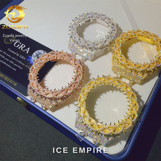 Iced Out 925 Silver Moissanite Watch