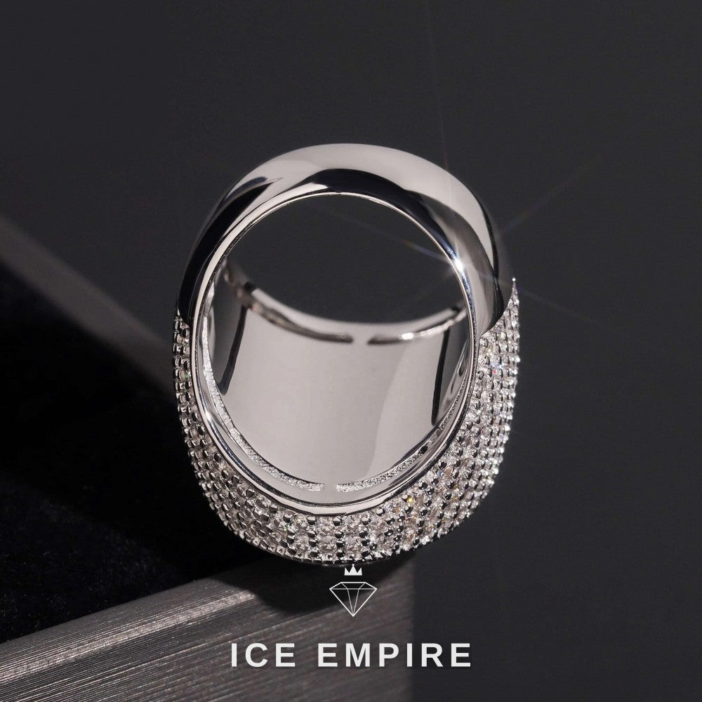 Iced Out 925 Silver Moissanite Ring