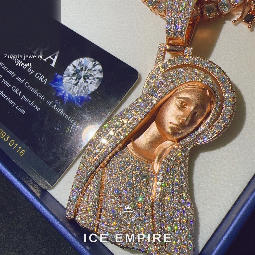 Iced Out Cross 925 Silver Moissanite Pendant