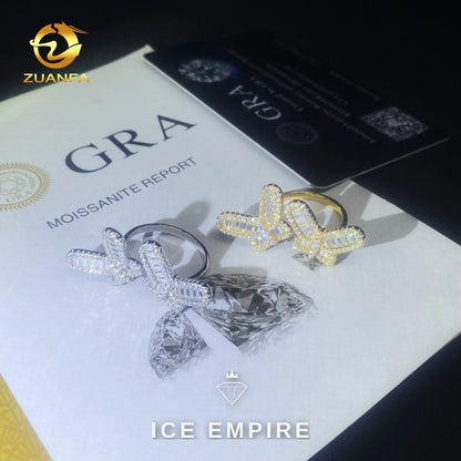 Iced Out Baguette 925 Silver Moissanite Ring