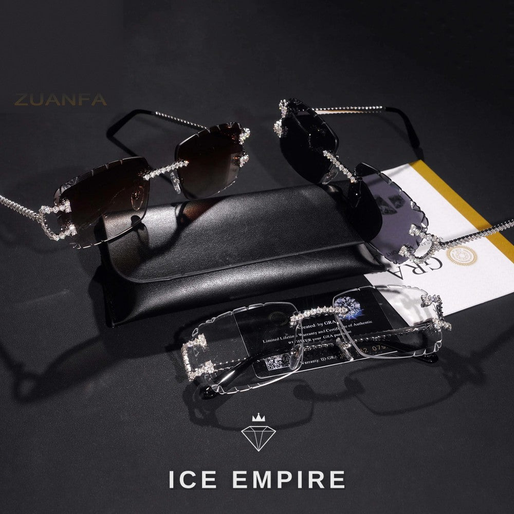 Iced Out 925 Silver Moissanite Glasses