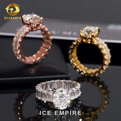 Iced Out Gold Plated Moissanite Wedding Band