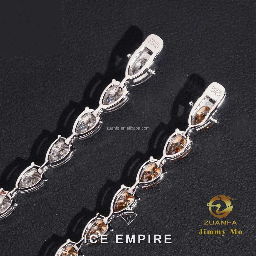 Iced Out 925 Silver Moissanite Tennis Chain
