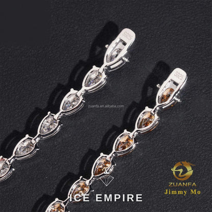 Iced Out 925 Silver Moissanite Tennis Chain