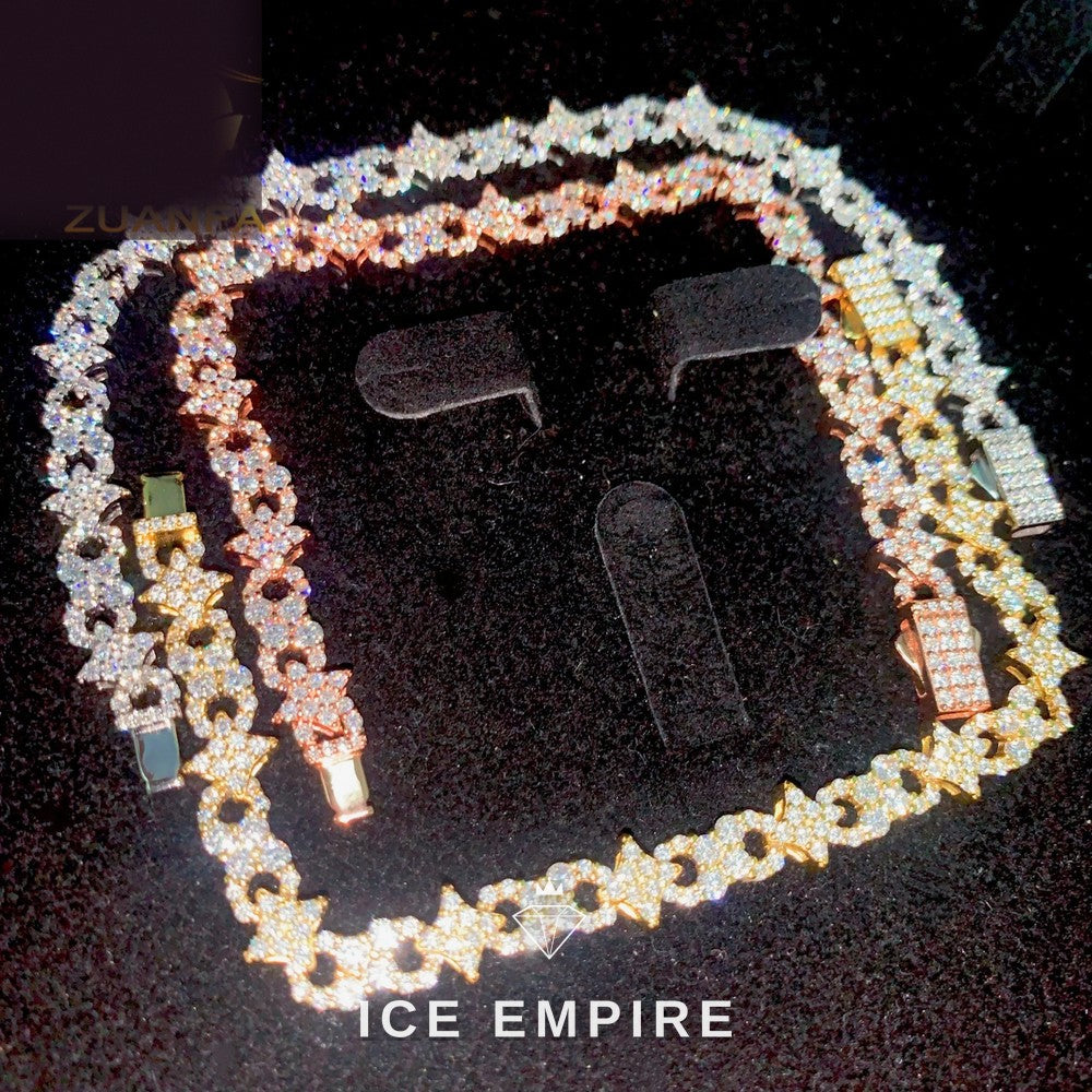 Iced Out Rose Gold Plated Moissanite Cuban Chain