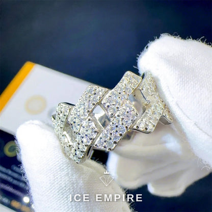 Iced Out 925 Silver Moissanite Cuban Chain