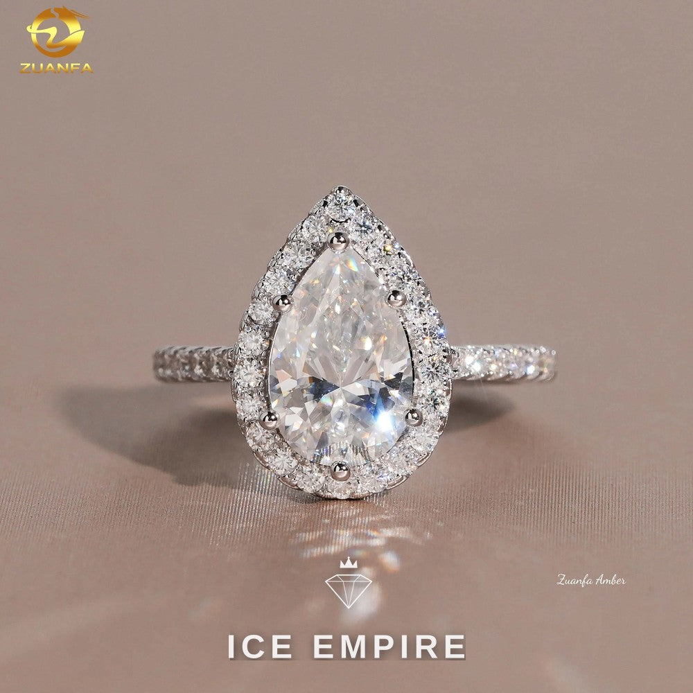 Iced Out Gold Plated Moissanite Wedding Band
